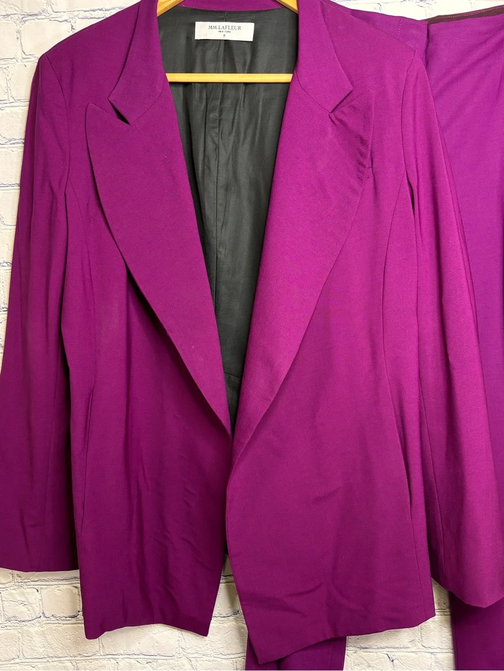 MM Lafleur Magenta Italian Wool Corporate Business Blazer Trouser Set M/6